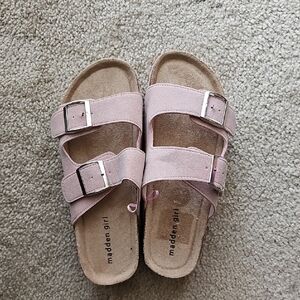 Madden Girl Blush Suede Buckle Sandals
